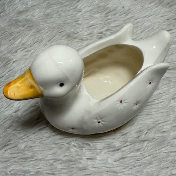 Vintage Ivory Glazed Ceramic Duck Bowl Dish - Picture 8 of 11